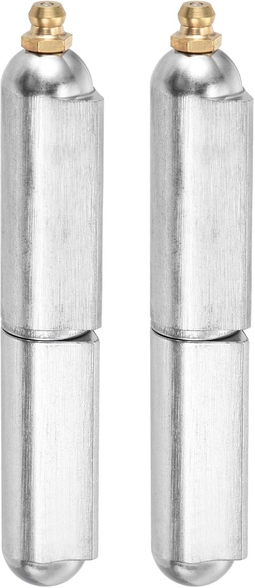 Scharnieren, verpakking van 2 10 cm lang 3/4" diameter - 304 roestvrij staal afneembare lasscharnieren met smeernippel voor metalen deur draaideur, diameter 7/16" pin
