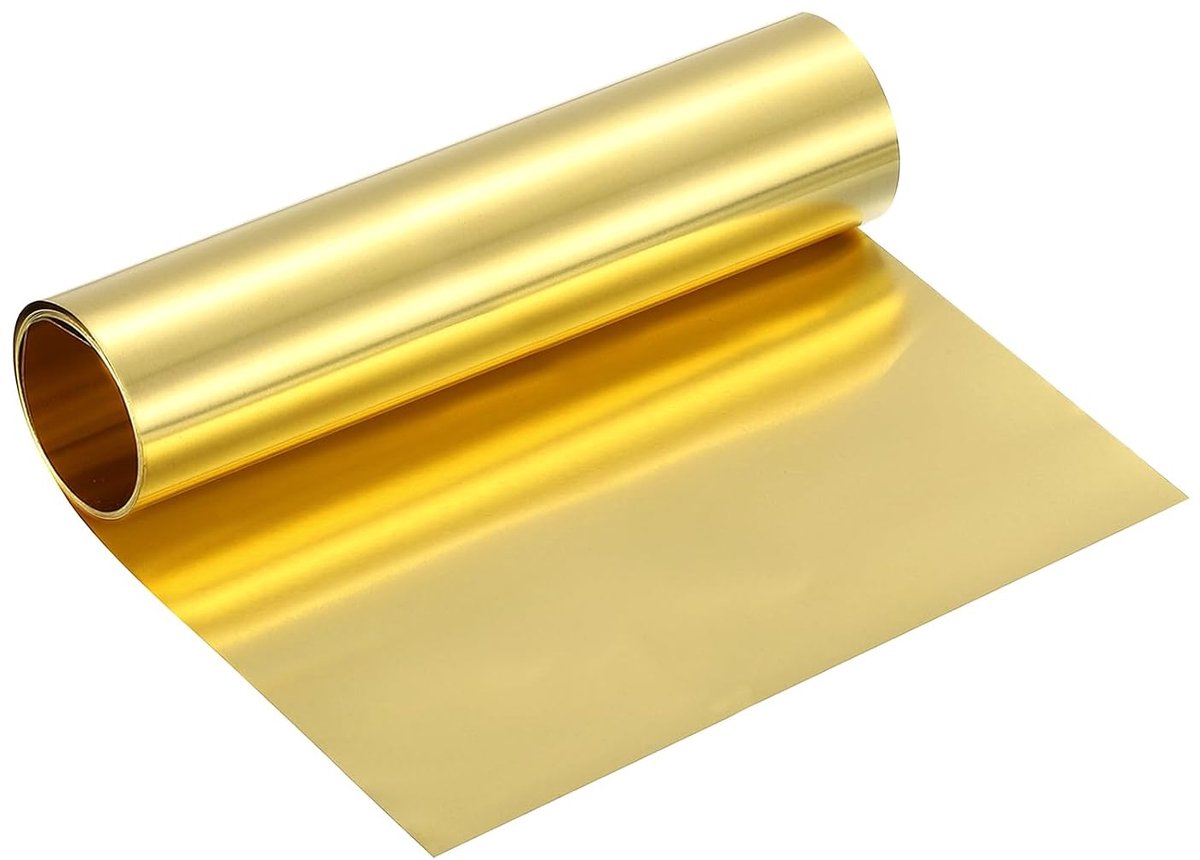 Messing plaatrol, 102 x 15 x 2,5 cm, metalen plaat van messing voor handwerk, elektrische projecten en reparaties, goud
