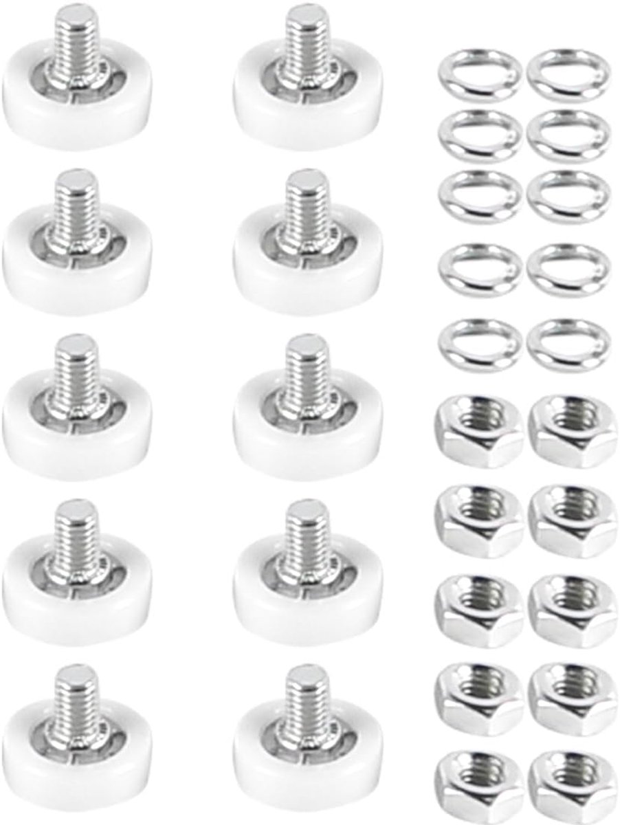 19mm laderollen 10-pack POM kunststof ladepoelie vervangende wielen lager kleine poelie met moeren voor meubels kassabox