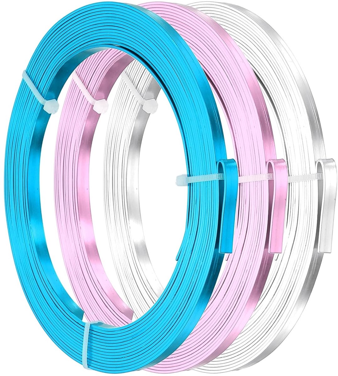 Draad van geanodiseerd aluminium, 20 AWG en 3,5 mm breed, 3 rollen, flexibele draad voor schuin, knutselen, voor sieraden, afbeeldingen voor hars, verpakking
