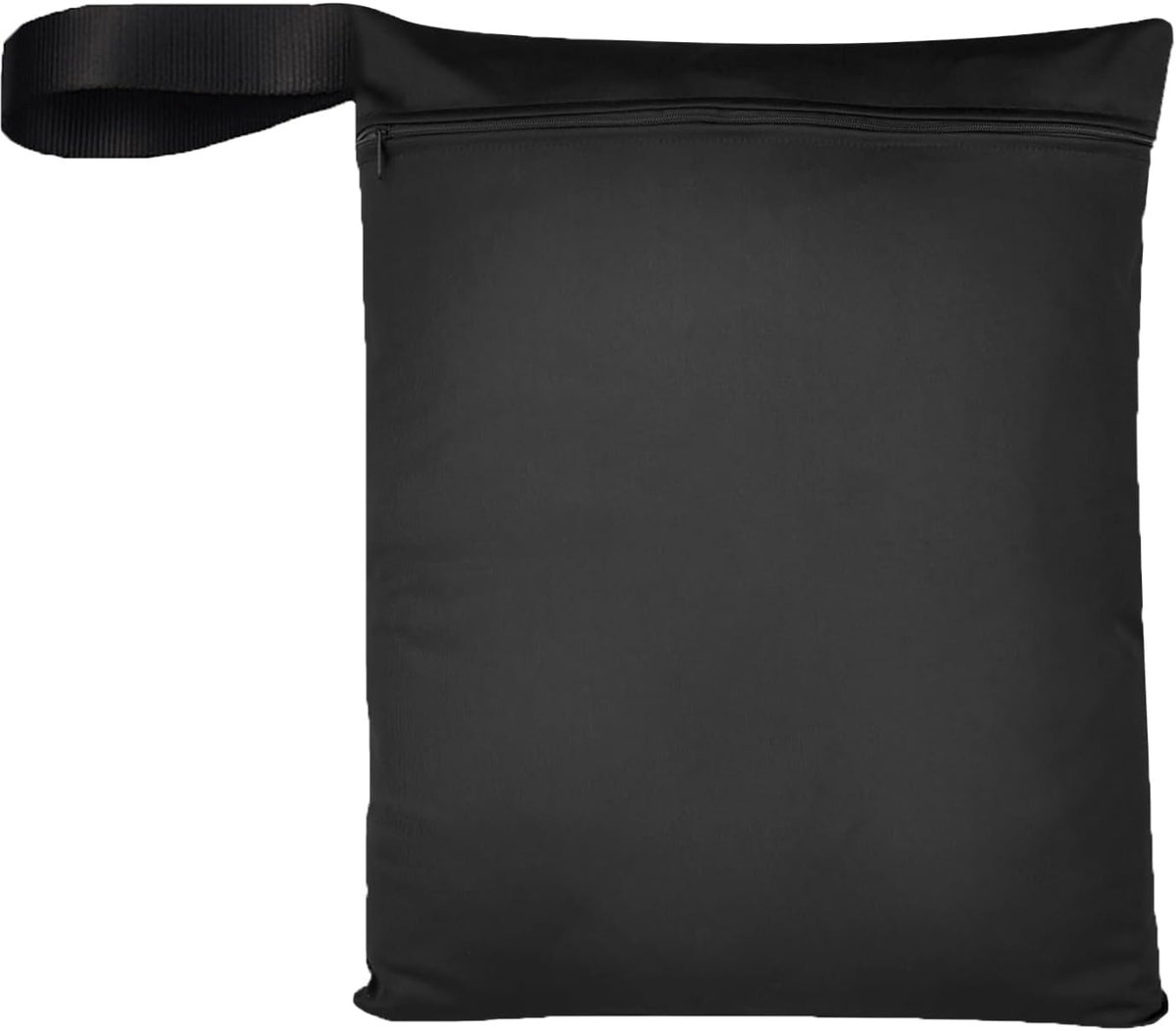 1 waszak, 50 x 40 cm, waterdicht, herbruikbaar, met ritssluiting, voor fitnessstudio, zwemmen, zwart