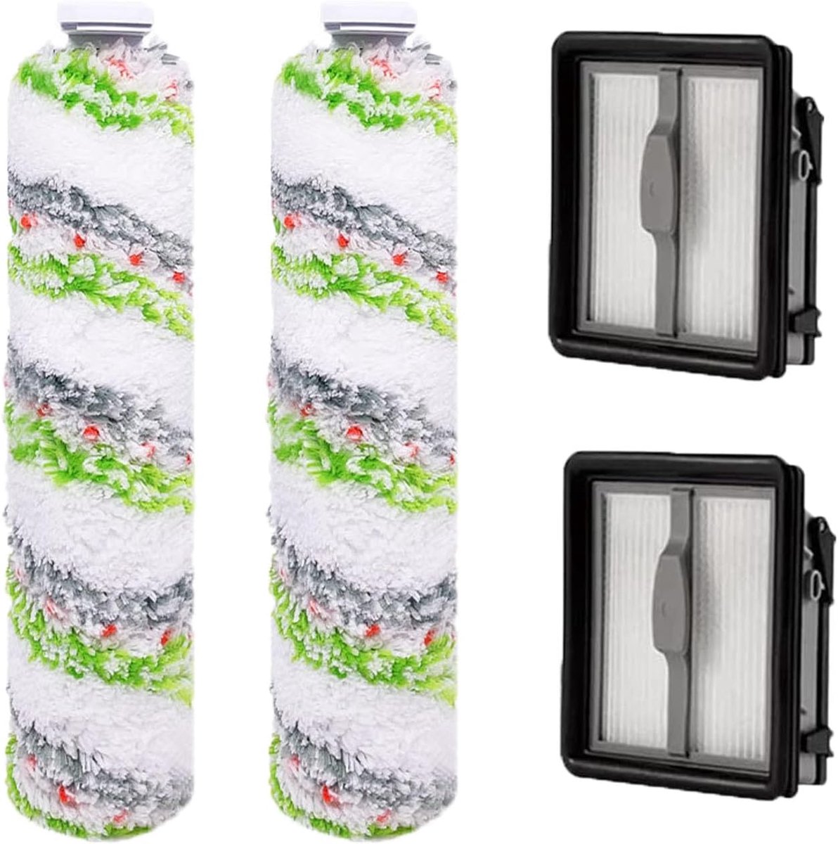 2 stuks reservefilters en 2 stuks multi-oppervlak borstelrol huisdieren, accessoires borstelwals, accessoires voor Bissell CrossWave X7 Pet Pro 2955N, 3479N nat- en droogstofzuiger en filter