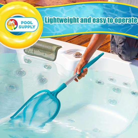 150 cm zwembadskimmer, fijnmazig zwembadbladnet heavy duty diepe zak bladhark met aluminium telescopische paal voor tuin, vijver, hot tub, spa, fontein, aquarium (groen) — afbeelding 4