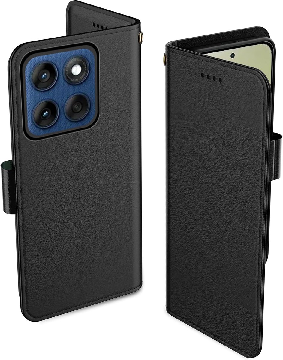 Moro G67 Telefoonhoesje, Lederen Fliphoes met 3 Kaartvakken & Kickstand, Anti-Val, Magnetische Sluiting, Compatibel met Moro G67 Hoes - Zwart