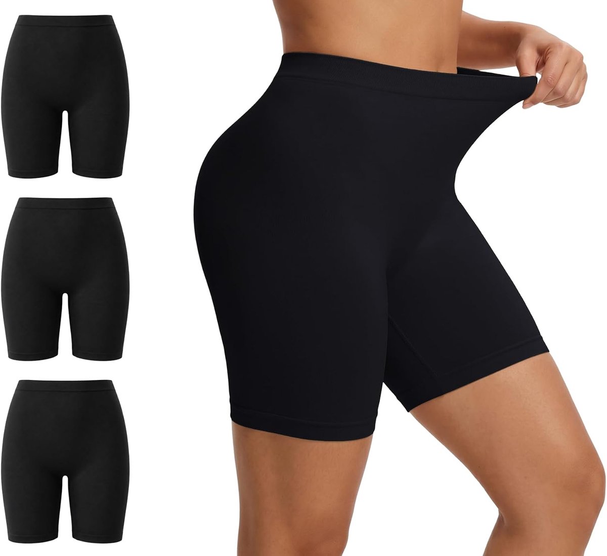 Dames Shorts Fietsbroek Kort: Rok Anti-schuren Onderbroek voor onder kleding - Naadloze Boxershorts Ondergoed voor de Zomer Pack van 3