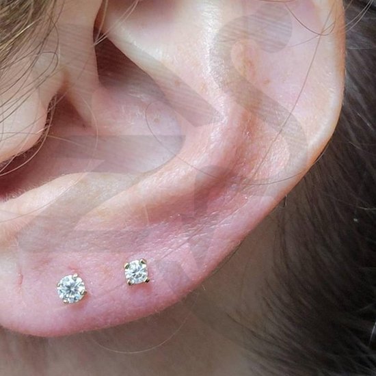 1 Paar 316L Roestvrij Staal Labret Lip Stud, Interne Draad Philtrum Ashely Sieraden CZ Tragus Helix Neus Neusgat Piercing 16G Platte Terug Oorbellen Studs voor Vrouwen Mannen — afbeelding 2