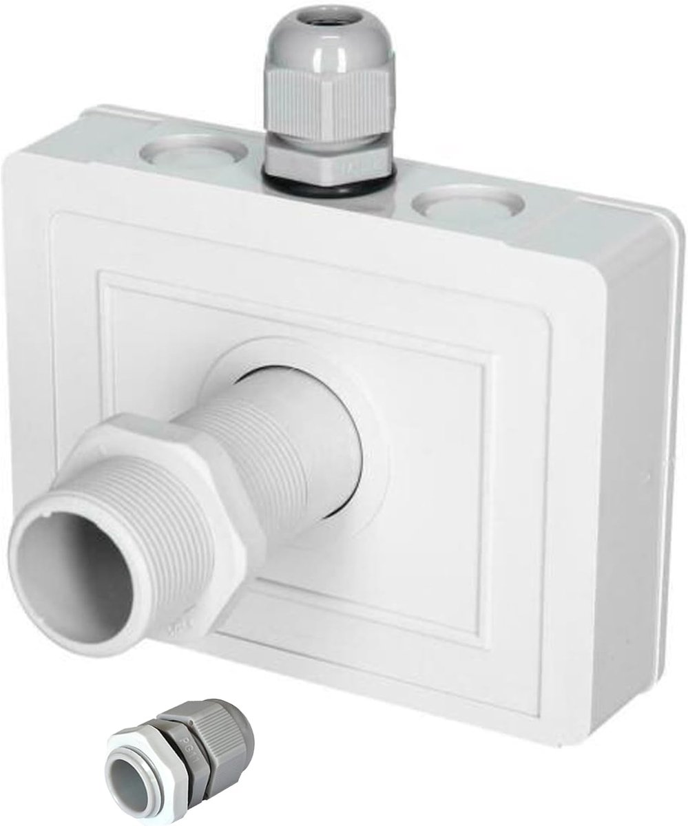 kabeldoos KT5 + 2 x stuks. PG11 schroefverbinding, waterdicht, uitbreidbaar, IP68, dakdoorvoer voor caravans, boten en kampeerders voor zonne-en satellietsystemen, tot 3 kabels