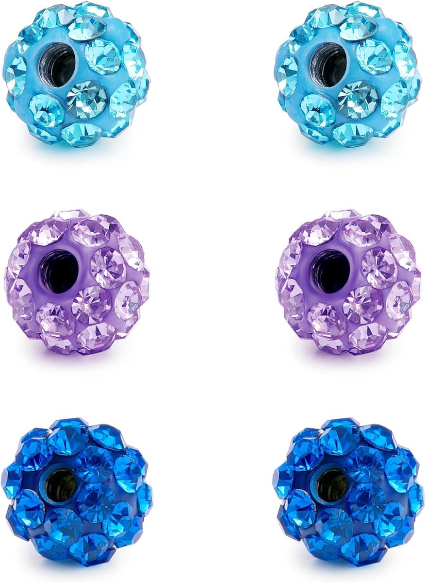 kogel 1,6/1,2/1,0/0,8 mm schroefdraad chirurgisch staal 2,5/3/3,5/4/5/6/8 mm vervangende bal glitter piercing oor septum tang neusring navelpiercing bal zilver wit roze paars blauw