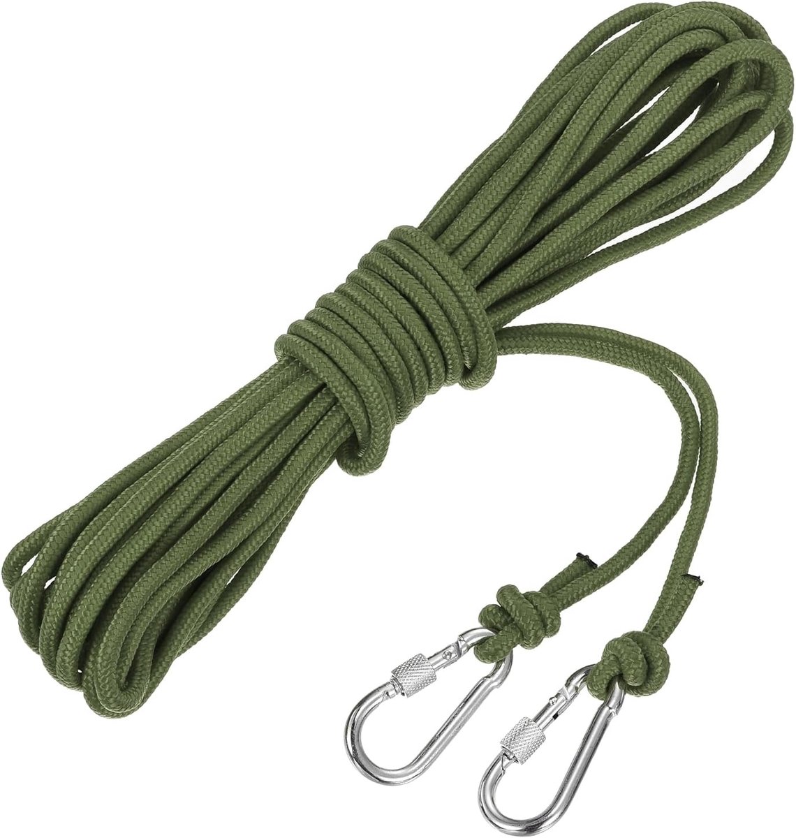 Ankertouw van gevlochten polypropyleen kabel met haken, 1/4 inch, drijvende spaken, nylon voor anker, boten, zwembad, marine, militair groen