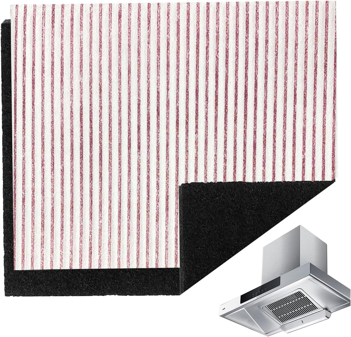 universeel actieve koolfilter + vetfilter, plat, 5 mm dik vetfilter, actieve kool, 47 x 57 cm, op maat te snijden, geschikt voor elke afzuigkap