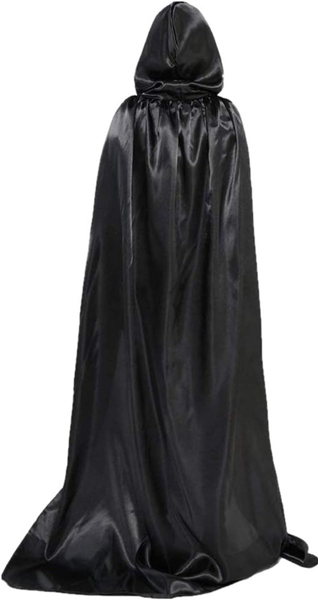 Halloween Cape Gouden Hooded Mantel Volledige Lengte Gewaad Cape met Tether voor Halloween Kostuum Cosplay Party