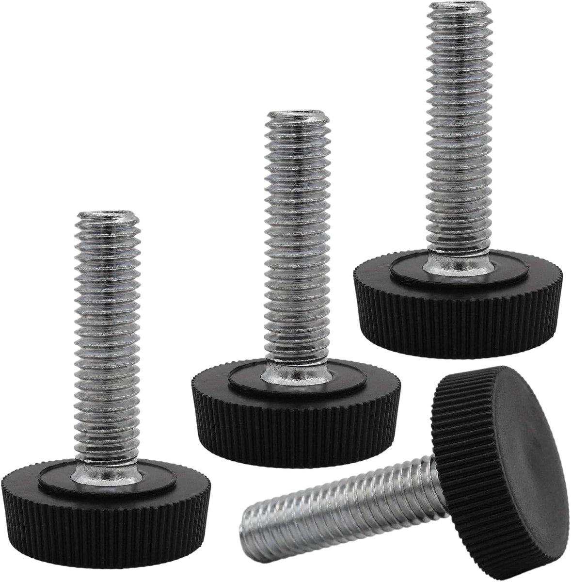 Poten M8 x 30 mm, verstelbare ronde poten 25 mm diameter, M8 draadnivellervoet
