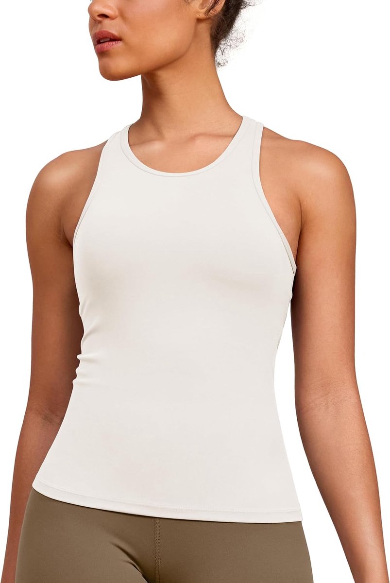 Clouduxi Racerback Yoga Tank Top Dames Sport Tops Fitness Ondoorzichtige Tops High Neck Running Tanktops Fitness Sporttop