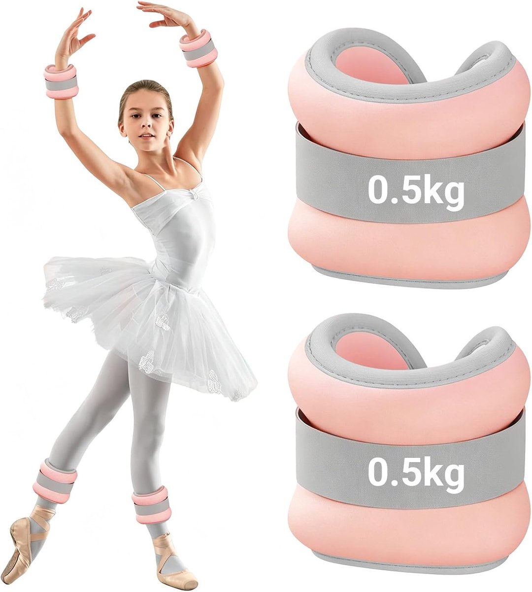 voeten, 2 stuks, gewichten voor benen en armen voor beginners en kinderen, enkelgewichten, polsgewichten, voetgewichten, ideaal voor pilates, yoga, joggen
