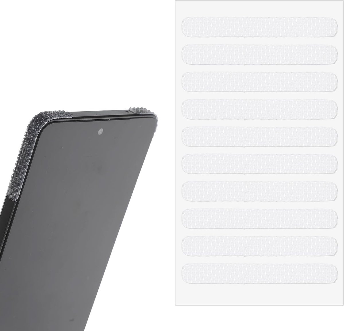 20 stuks antislip mobiele telefoonplakstrips, transparant rubber, waterdicht, voorgesneden, voor telefoonhoesjes, bureaus, kantoren