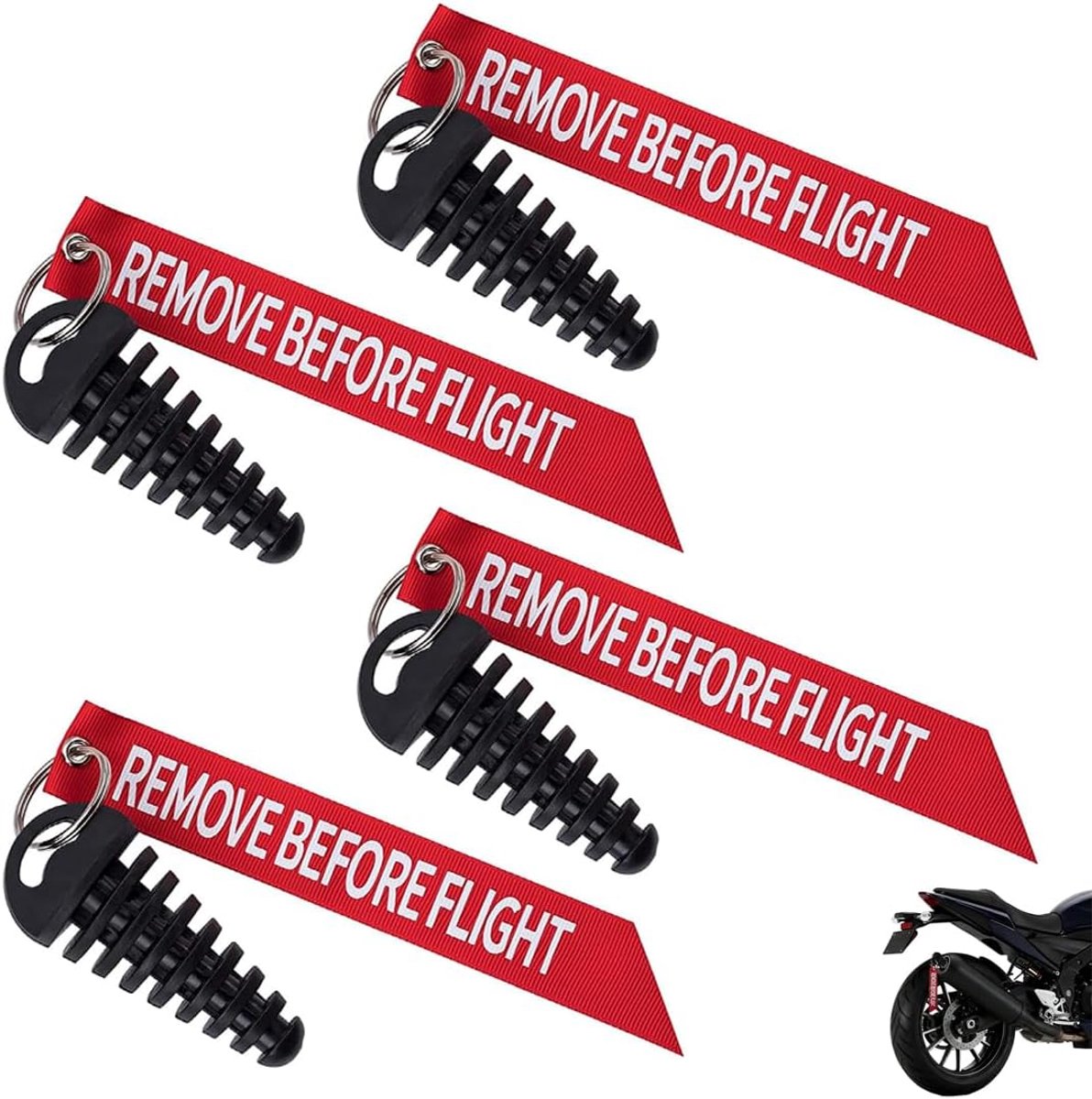 4 x uitlaatveer voor motorfiets, stil, 15-38 mm, rubber, motorfiets, fiets, 2-takt (zwarte doppen, rode banden)