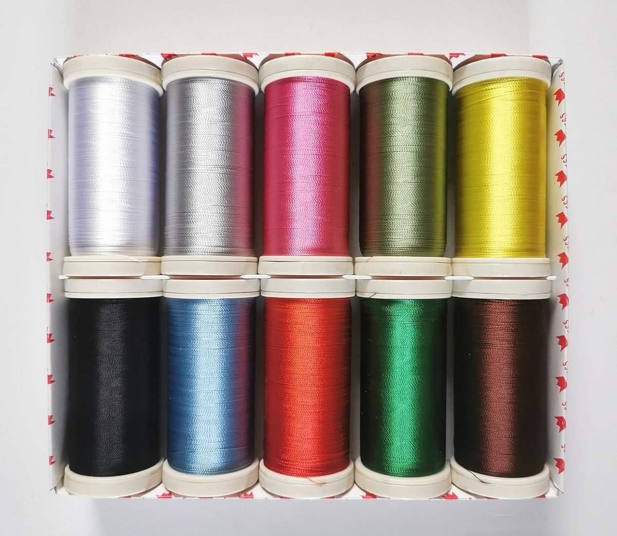 (Set 1) 10 Spoel Pack - Prinses Borduurgaren 1000m Rayon 40's