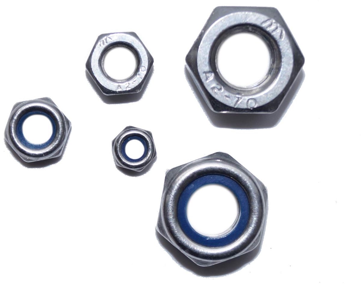 M18 6 stuks Gleitmo lage vorm DIN 985 A2 roestvrijstalen moeren V2A zeskantige moer