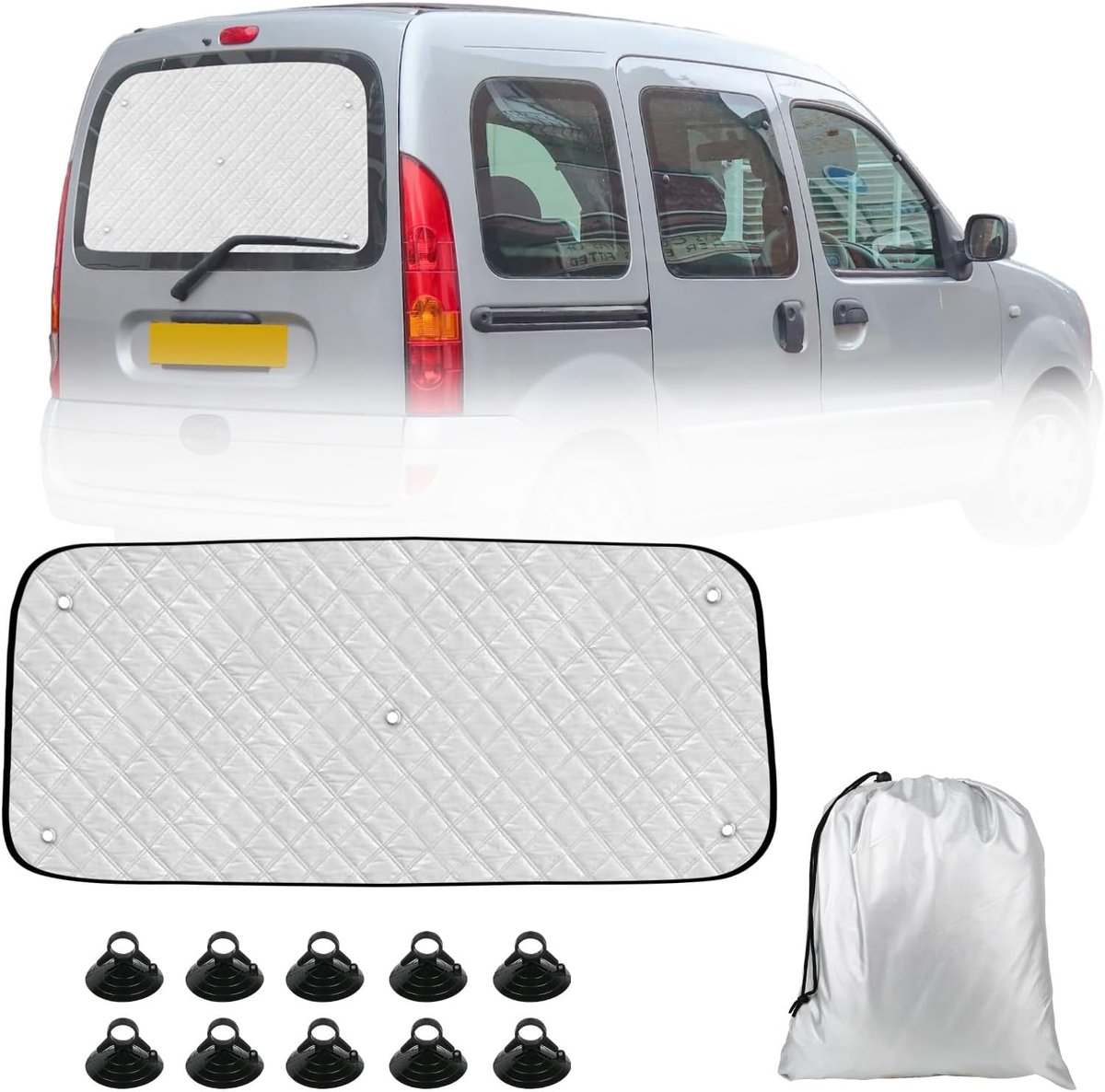 Achterruit voor Renault Kangoo 2007-2020, Enkele Deur Achterruitvizier Zonneklep Interne Zonwering Voorruit Mat