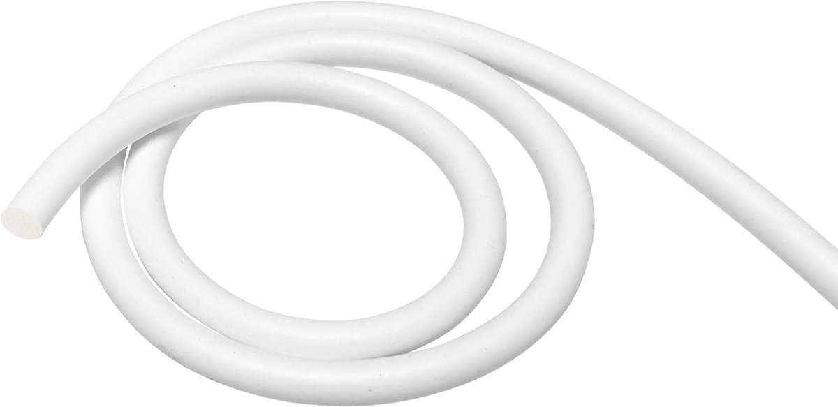 schuimrubber afdichtstrip 8 mm diameter x 4 m, rond, siliconen spons rubber weerstrippingskoord voor deur en raam, achterstang, doe-het-zelf pakking, wit