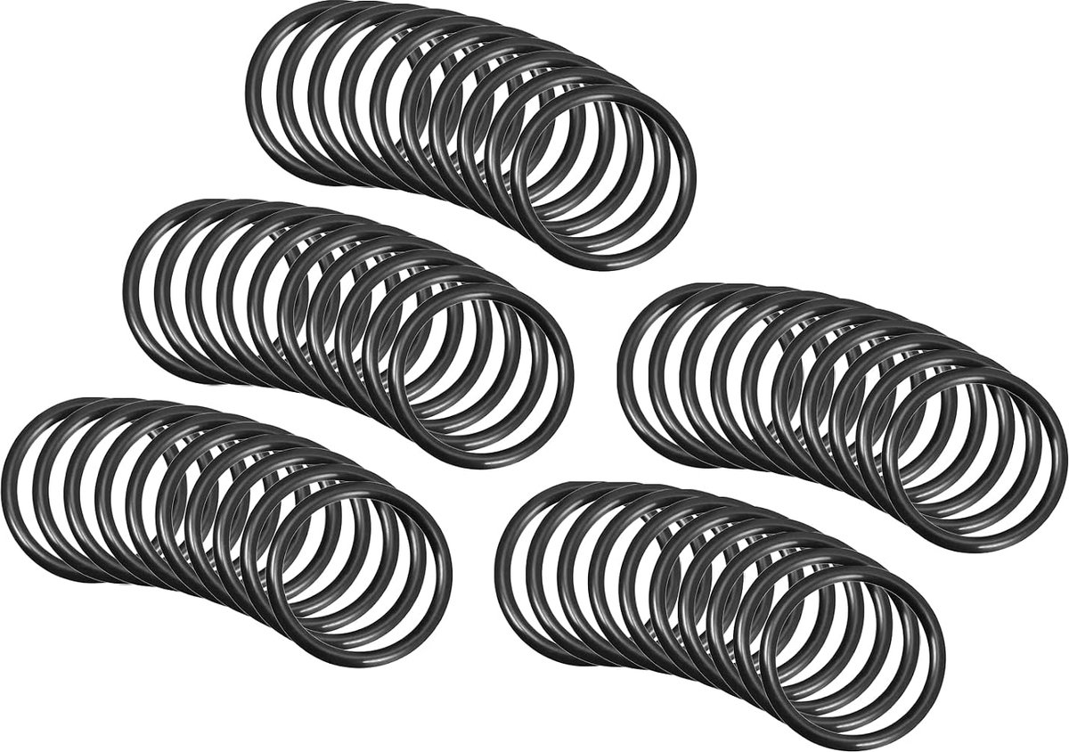 18 mm x 15 mm x 1,5 mm nitril-rubberen afdichtingen x 50 stuks ronde afdichtingen voor waterkraan, loodgieterswerk, reparatie, afdichting, verbinding [zwart]