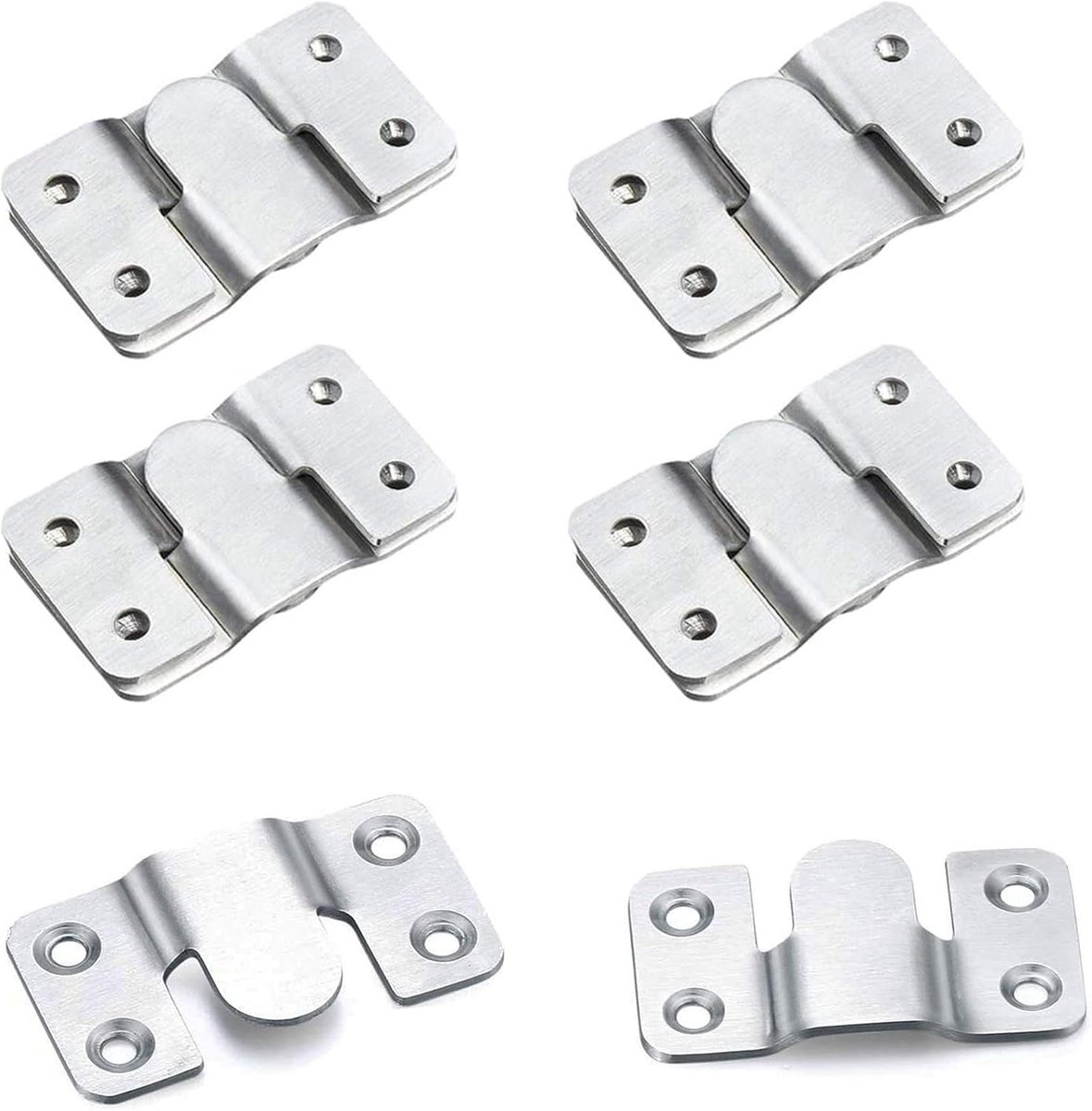 10 Stks Flush Mount Beugel Verborgen In elkaar grijpende Hang Gesp, Roestvrij Staal in elkaar grijpende Foto Frame Haak Z Clip Beugel Muur Mount Hoofdbord Hangers
