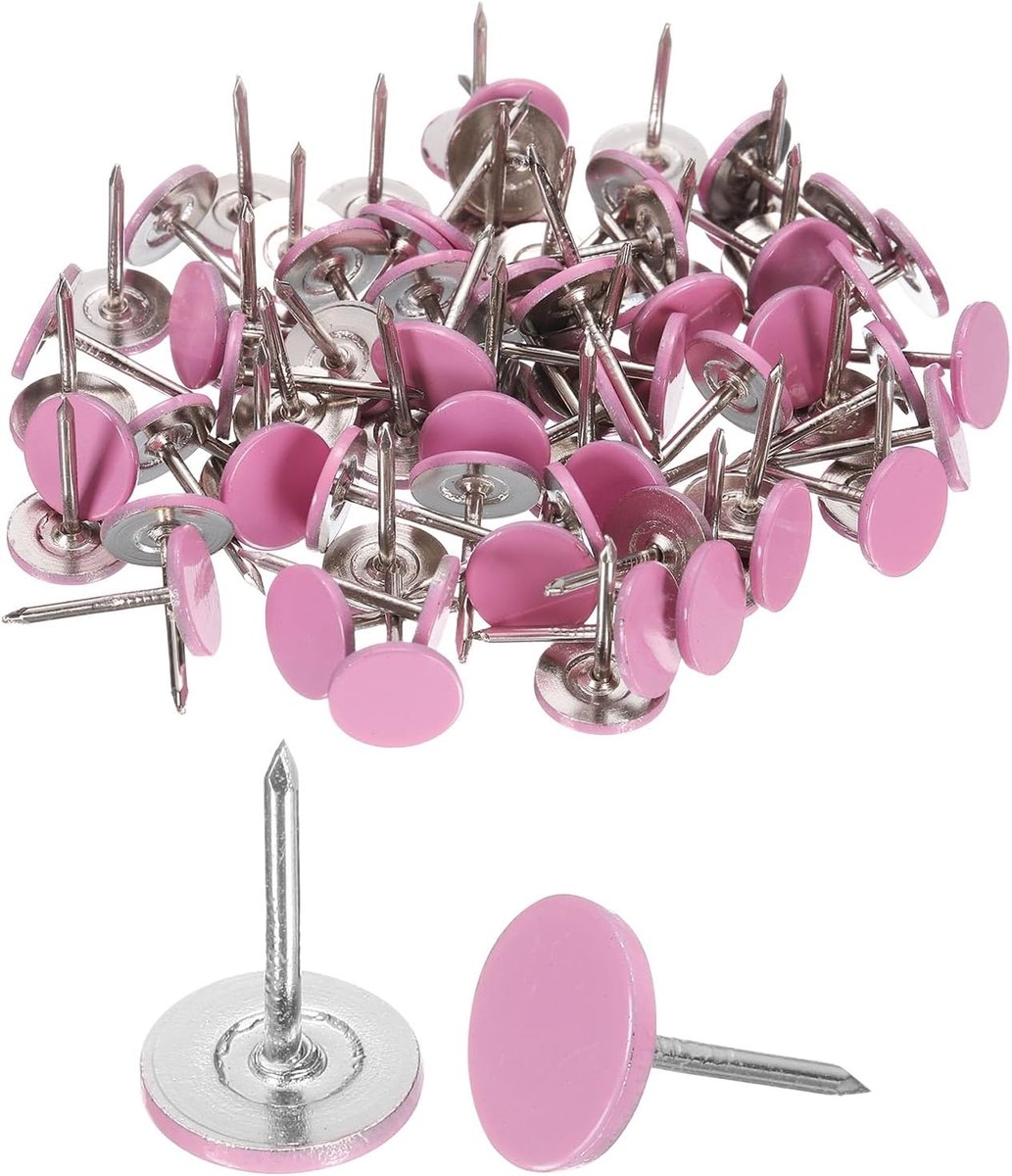 150 stuks wandtapijt, 11 mm x 17 mm, platte kop, decoratieve nagels voor meubels, schuivers, voor banken, hoofdeinden, roze