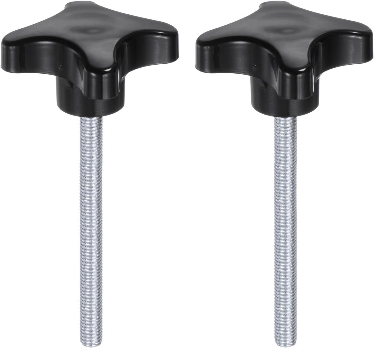 2 stuks sterknoppen M8 x 90 mm buitendraad van kunststof 4 sterren draaiknop handvat schroefdraad vervangende schroef handmatige klem, zwart