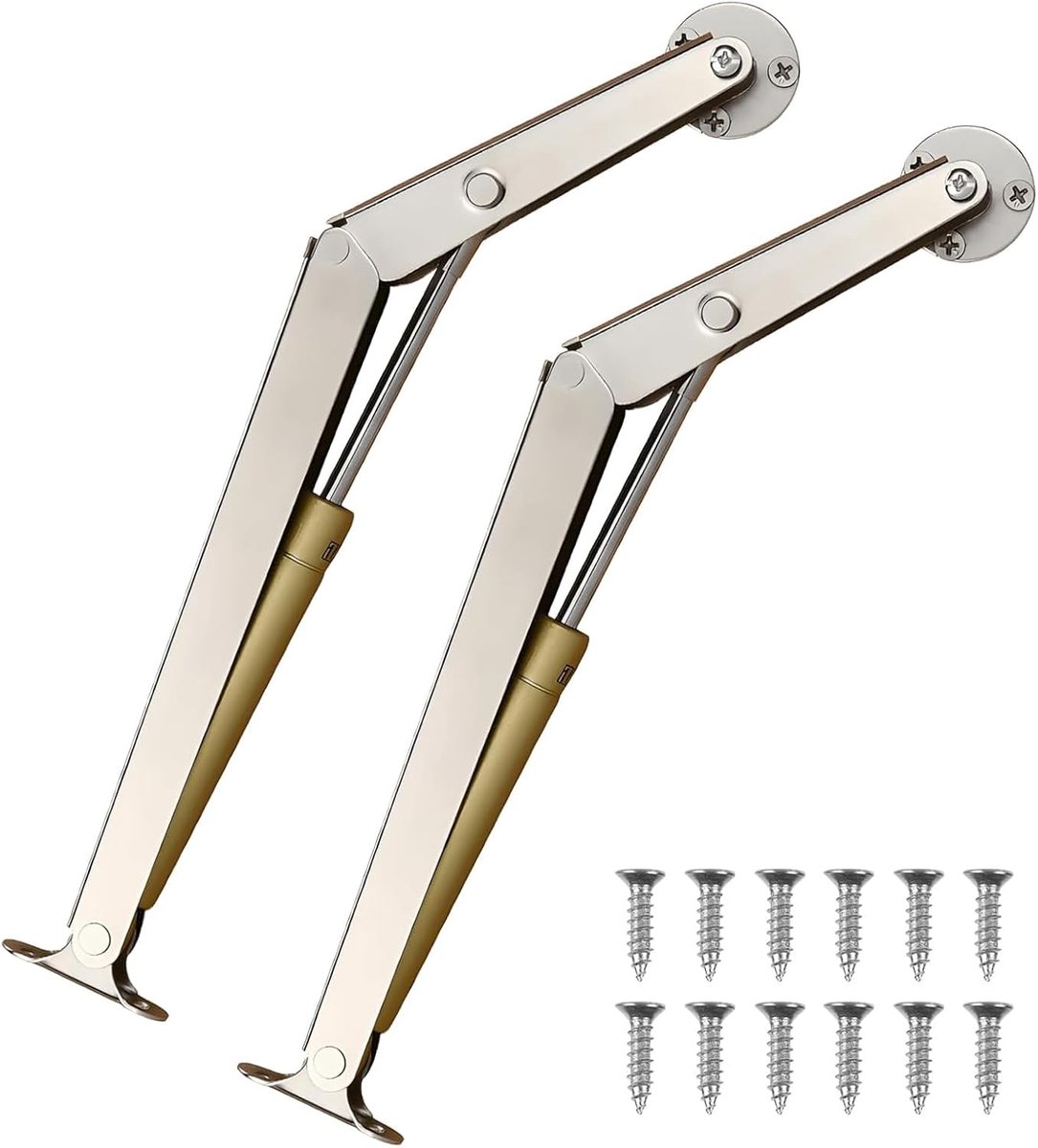 2 stuks klepbeslag gasveer met 200 N/PC, softclose-deurdemper met schroeven, klapscharnier, gasveerkast, scharnieren, voor tatami, kast, keukendeur en houten kist