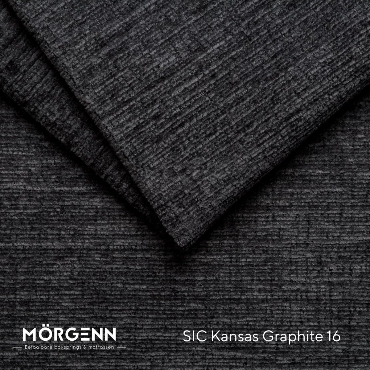 Mörgenn SIC Kansas Stofstaal - Chenille Stof voor Boxspring en Bed - Graphite 16
