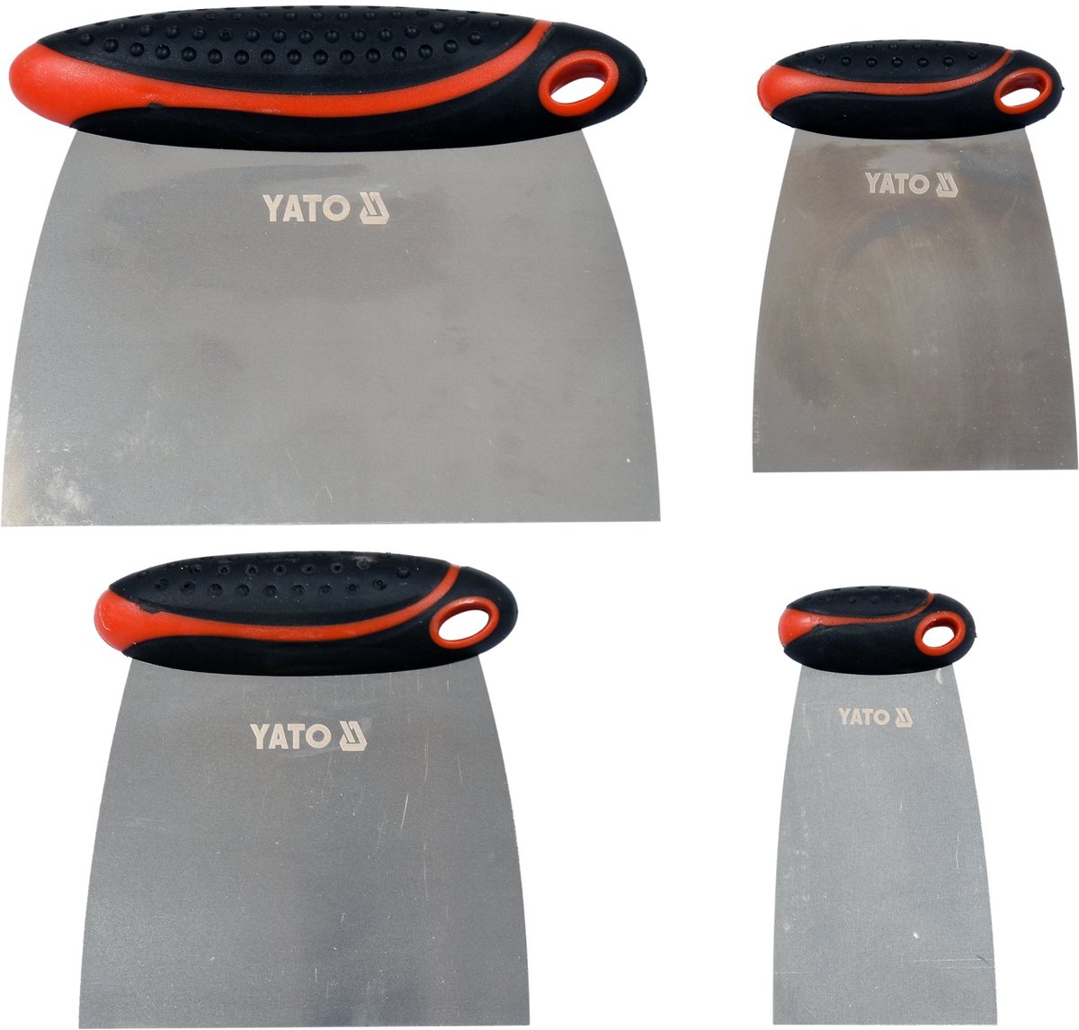 Professionele Japanse Plamuurmessen Set – 4-Delig – Roestvrij Staal 304 – 50 tot 150 mm – Met Ergonomische 2K Handgreep