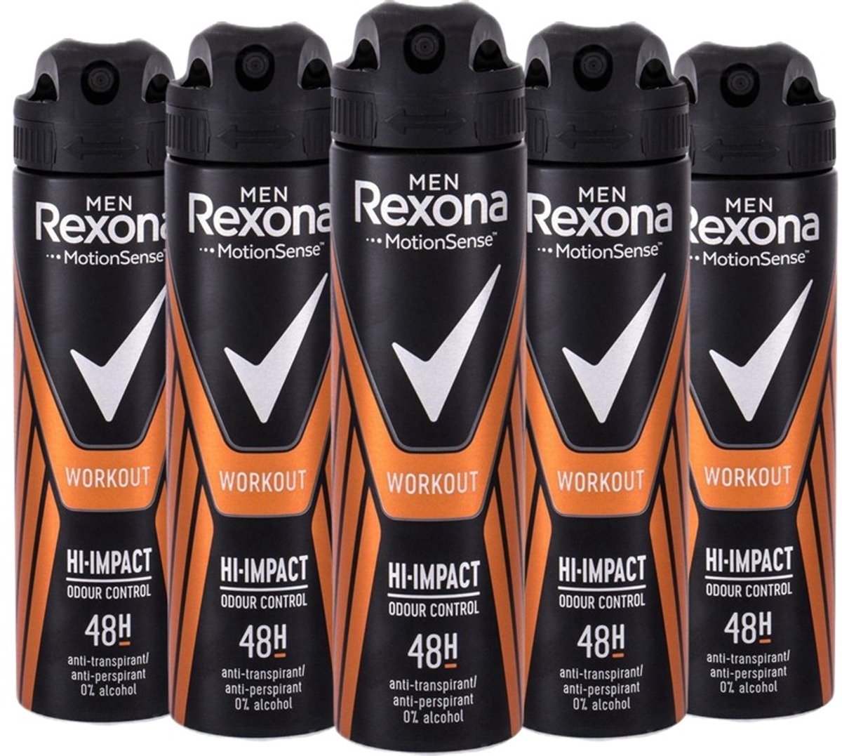 Rexona 48H Deo Spray Men - Workout Hi Impact - 5 x 150 ml