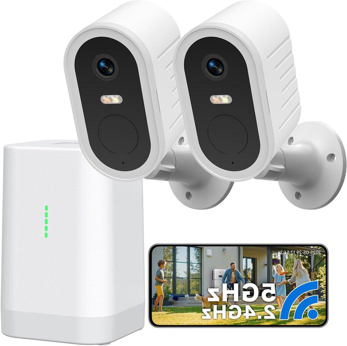 Beveiligingscamera - Draadloze Camera - Huis Beveiligen - 180 Dagen Batterij - 33 Meter Nachtzicht - Wit