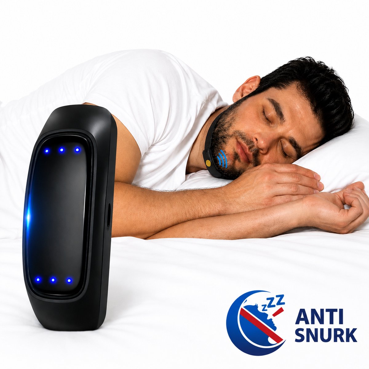 BlueTime ® - Anti Snurk Apparaat - EMS Snurkstop - Anti Snurk Clip - Verstelbaar - Snurkbeugel - Slaaptrainer - Oplaadbaar - Tegen Snurk - anti snurk banden - Snurk Hulpmiddel - EMS anti snurk - Snurk Oplossing - Slaaptrainers - Anti Snurk Band