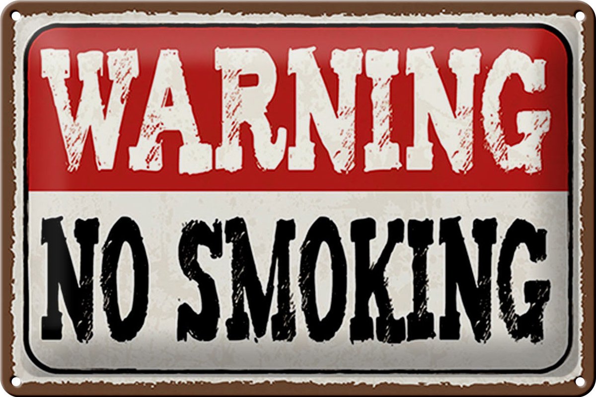 Blechschild Hinweis 30x20cm Warning no smoking