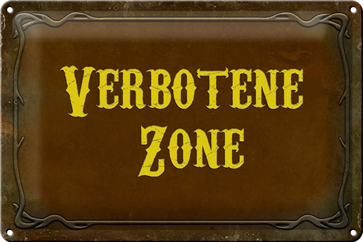 Blechschild Hinweis 30x20cm verbotene Zone