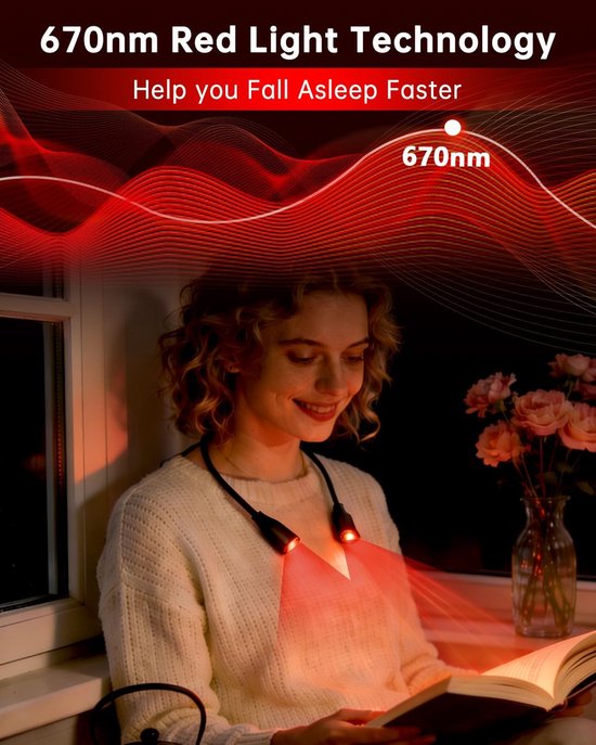 Leeslamp Boek - Boeklamp Klem - Ontspannen Lezen - Rood Licht Modus - 1 Watt - Zwart — afbeelding 4