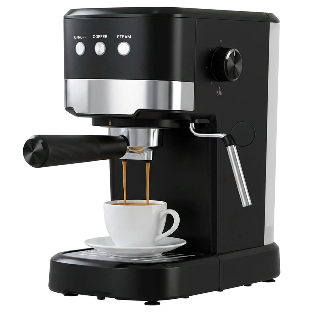 Espressomachine 15 Bar – Koffiezetapparaat met Melkopschuimer Hogedruk Espressomachine voor Thuis Krachtige Stoomfunctie voor Cappuccino en Latte Macchiato