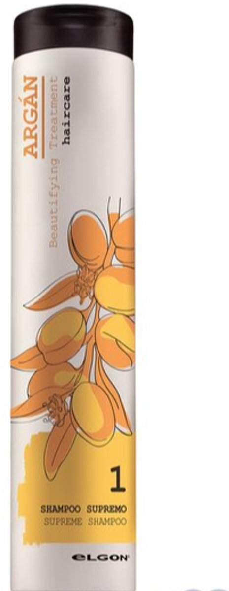 Elgon Argan 1 Supreme Shampoo - Shampoo Voor Droog En Beschadigd Haar - 250 Ml - Intensieve Hydratatie - Zonder Siliconen En SLS - Met Arganolie En Hyaluronzuur