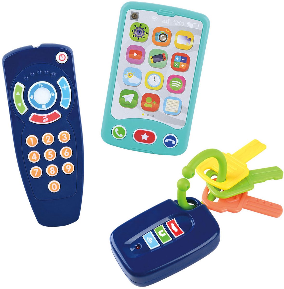 Playgo Baby Speeltjes Sleutel - Afstandsbediening en Telefoon - 3dlg.