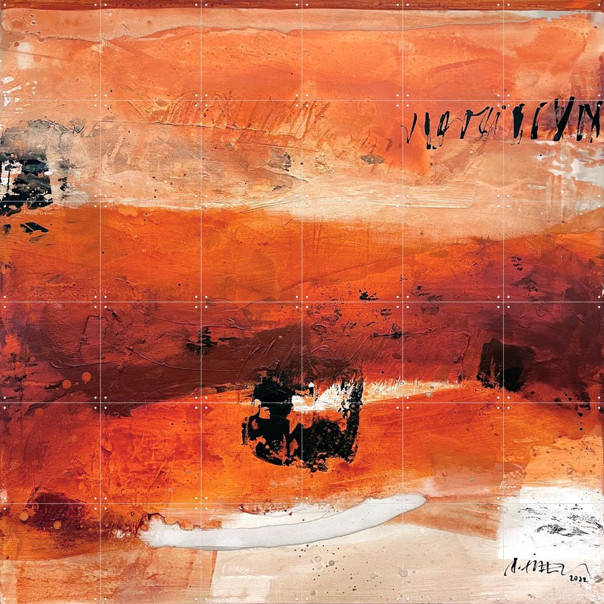 IXXI Autumn Dress, SüessART - 120 x 120 cm - Gratis ophangtool - Grote wanddecoratie en posters - Olieverf, Abstract, Kwaststreken, Woonkamer, Gang
