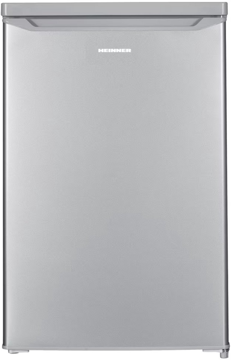 Heinner HF-HM109SE++ Tafelmodel Koelkast met Vriesvak 109 L – Energieklasse E – Instelbare Thermostaat – LED-verlichting – Omkeerbare Deur – Zilver – 5 Jaar Garantie