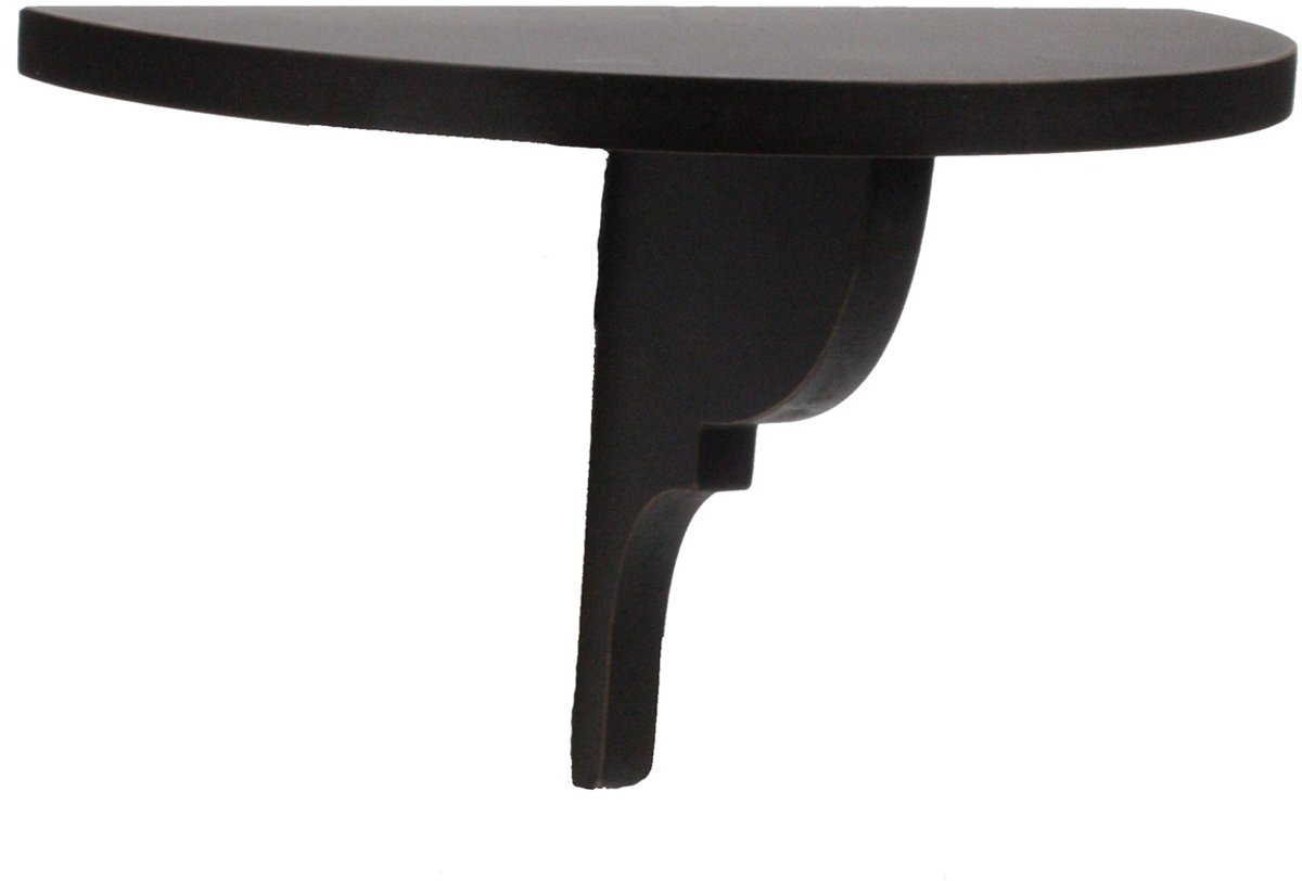 Console hout zwart halfrond 30x15x19cm
