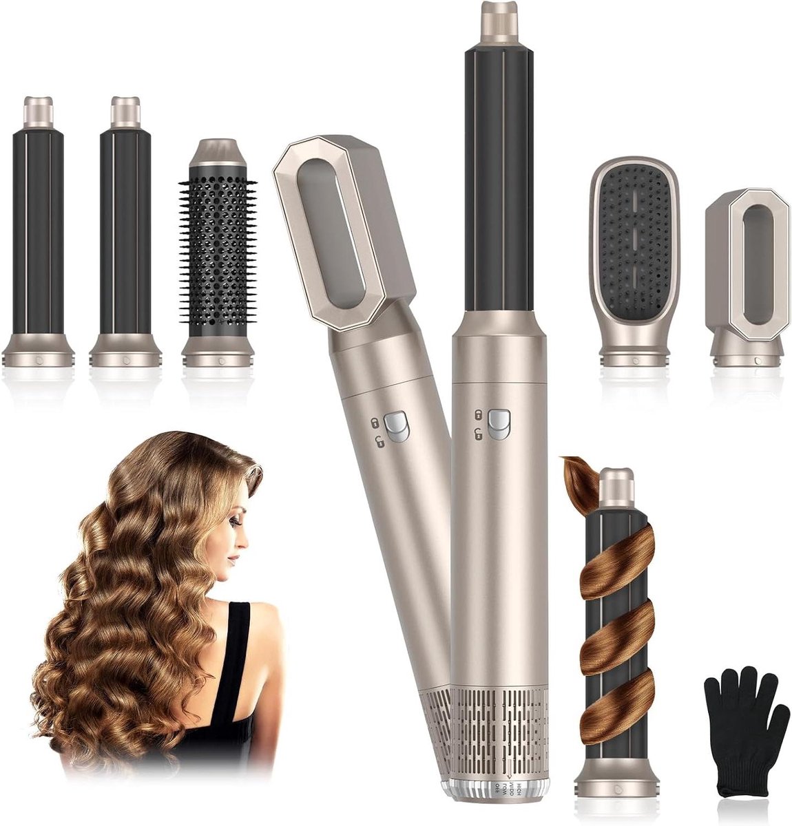 Haar Styler - Warme Lucht Borstel - Haar Stylen - Negatieve Ion Technologie - 3 Temperatuurstanden - Zwart