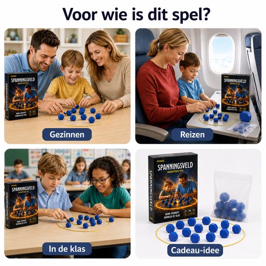 Gezin, reizen, klas en cadeau-idee voor Spanningsveld magnetisch spel met blauwe stenen.