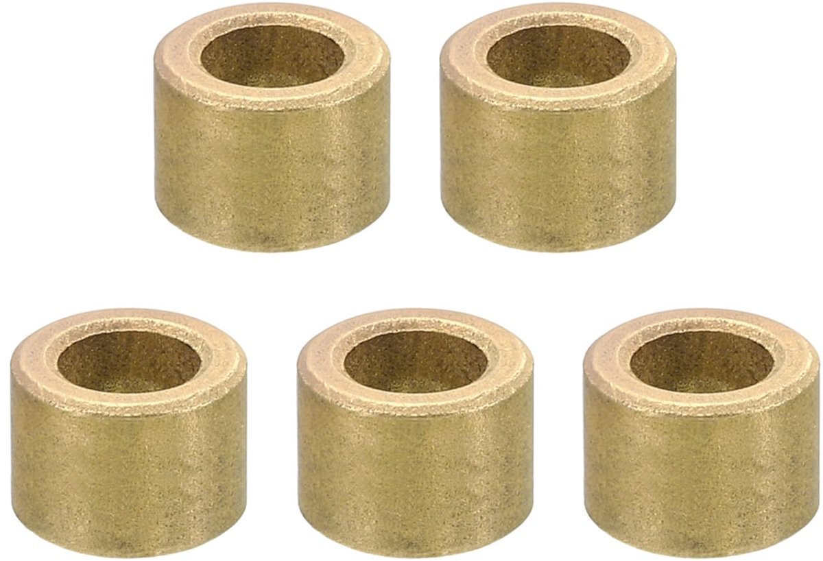 Afstandhouders van messing M6, 5 stuks afstandhouders van messing 6 mm ID x 10 mm OD x 8 mm L, schroefafstandhouder voor bouten 1/4 inch of M6
