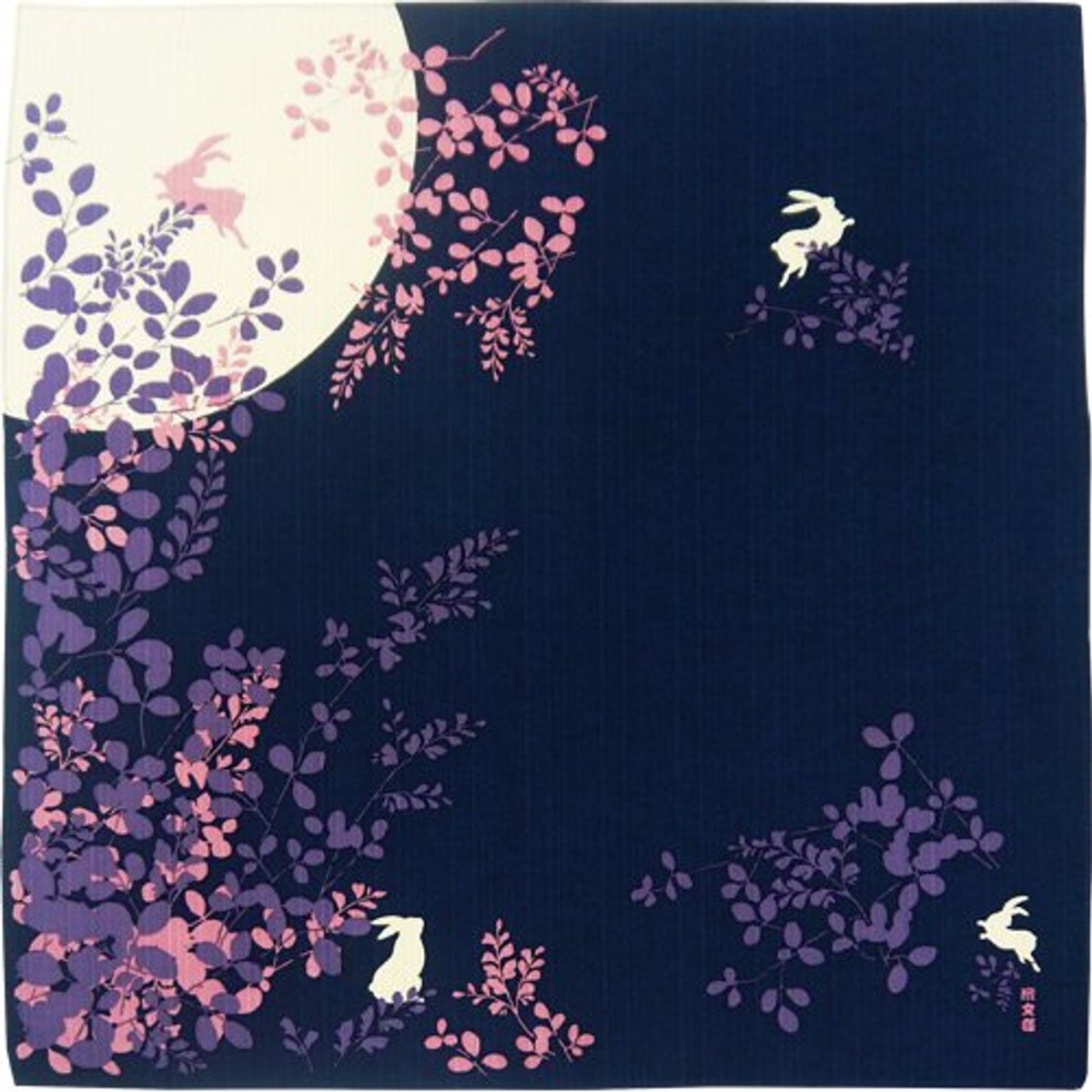 Furoshiki Wikkeldoek Droom van Maanlicht Blauw 50 x 50 cm (19.7''x 19.7'') Cadeau