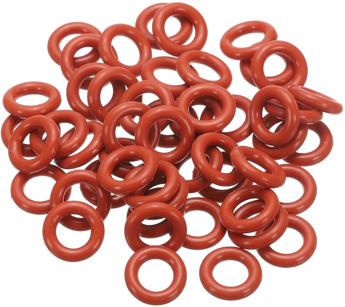 O-ring siliconen 14 mm OD 8 mm ID 3 mm breed, 50 stuks metrische afdichting, Vmq, vervanging voor reparatie van hydraulische compressorventielen, rood