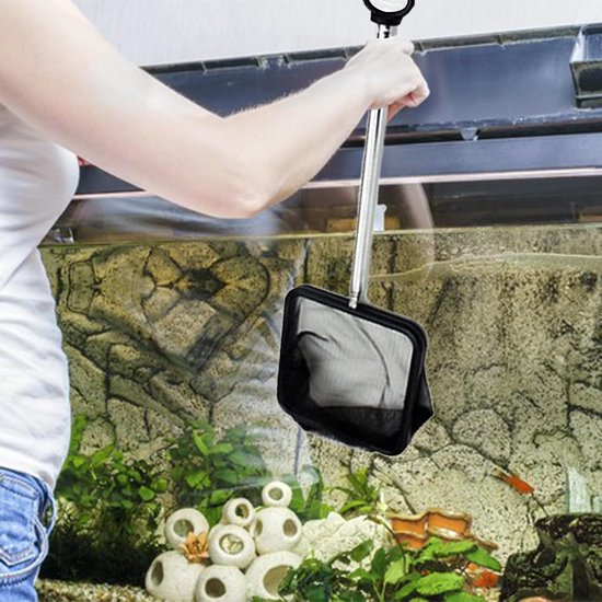 schepnet voor aquarium, schepnet voor aquarium, telescopisch, lange handgreep, schepnet, 21,2 - 40,5 cm, drietraps intrekbaar, robuust en duurzaam, geschikt voor het vangen van vissen, reinigen — afbeelding 5