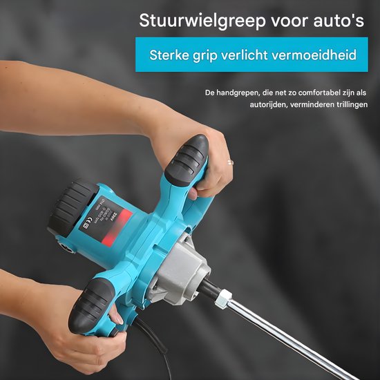 Industriële mixer - Voor beton en mortel - 6-versnellingen, 2100W krachtige variabele snelheidsmixer - Blauw — afbeelding 3
